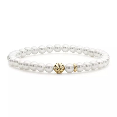 Lagos Caviar Icon Cultured Freshwater Pearl Bracelet with 18K Gold Caviar Station